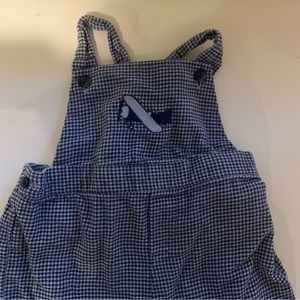Janie and Jack airplane checked overalls 6-12 months